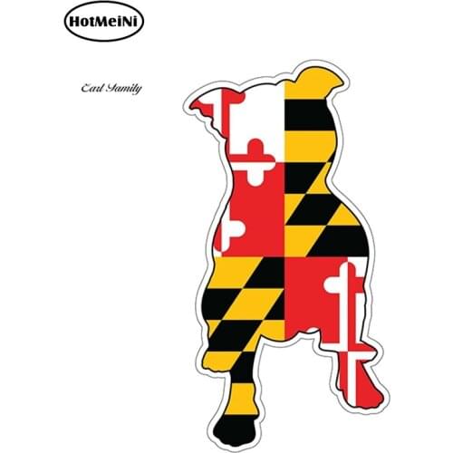 HotMeiNi 13cm x 6.3cm B4B MD Pittie Maryland Flag in Pit Bull Vinyl Car Stickers Car Styling Waterproof Decal Motor Car Decor