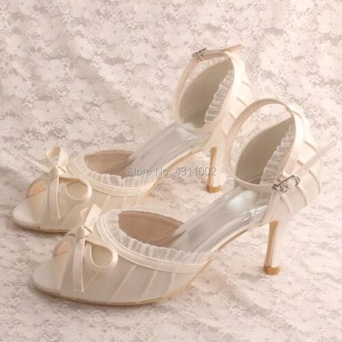 High Quality Women Shoes Wedding Bridal with Ankle Strap Peep Toe Sandals
