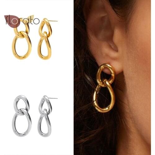 Figure 8-Shaped Hoop Earrings 925 Sterling Silver Ear Needle Simple Pendant Fashion Women Exquisite Jewelry Birthday Gift