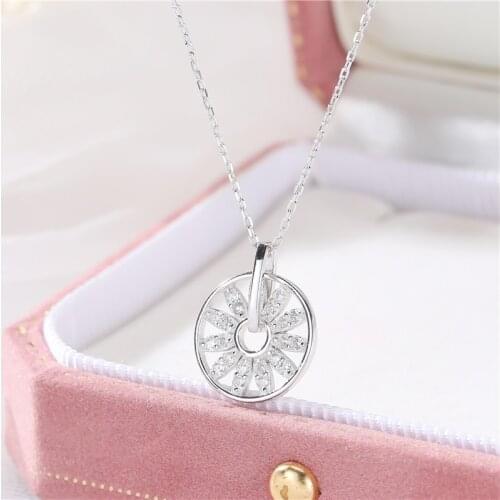 LVB125 925 Sterling Silver Necklace Snow Flower Pendant Necklace for Women Sterling Silver Jewelry
