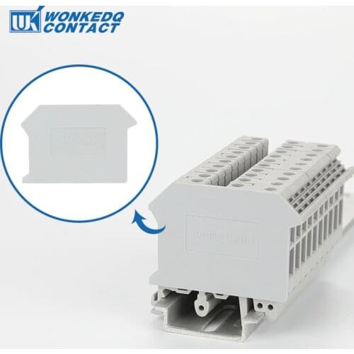 10pcs D-UK5-TWIN For UK-5-TWIN Terminal Block Accessories End Cover Plate Din Rail Terminal Blocks