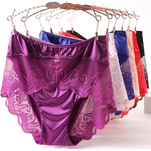 3Pcs/lot Smooth elegance Sexy Lingeries Underwears Women Panties Lace Plus Size 5XL ropa interior femenina Womens Briefs
