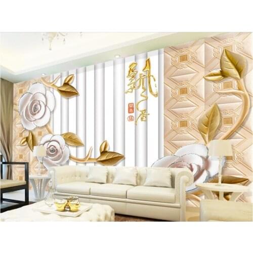 3d customized wallpaper bathroom 3d wallpaper Flowers relief mural backdrop 3d wallpaper for room