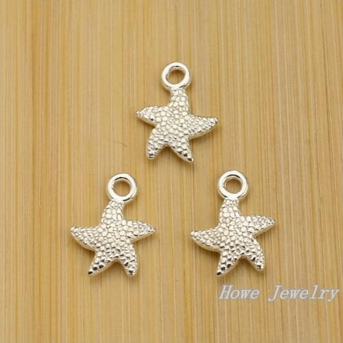 40 pcs quality Bright silver Starfish alloy Pendant Charm Womens Fashion Bracelet DIY Jewelry Findings JC-727