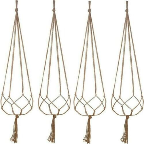 6Pcs Handmade Vintage Rope Macrame Plant Hanger Hanging Planter Basket For Balcony Decoration Home Garden Supplies