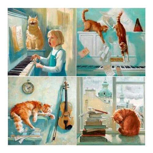 5D DIY Diamond Painting Cats Diamond Embroidery Animals Full Square diamond mosaic for girl Gifts Craft Home Decoration