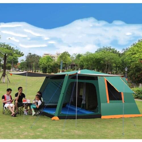 Automatic 8-10 Person Family Self-Driving Trip One Hall Two Bedroom Double Layer Tent Outdoor Camping Equipment Large Gazebo