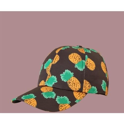 2021 Cotton pineapple print Casquette Baseball Cap Adjustable Snapback Hats for men and women 92