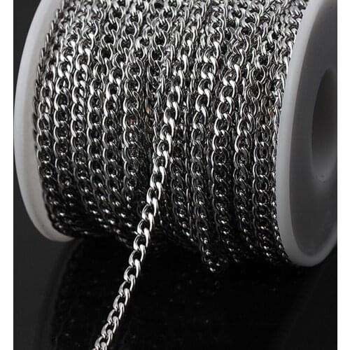 20m 304 Stainless Steel Cable Chains 0.8 1.0MM 1.4MM NK Chain Pet / decoration chain Bracelet Necklace Accessories Findings