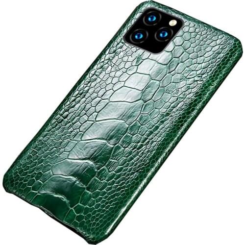 LANGSIDI Genuine Leather phone case for iphone 11 pro max Luxury real Ostrich Leg cover for Apple iphone XR X 8 7 XS Plus Fundas