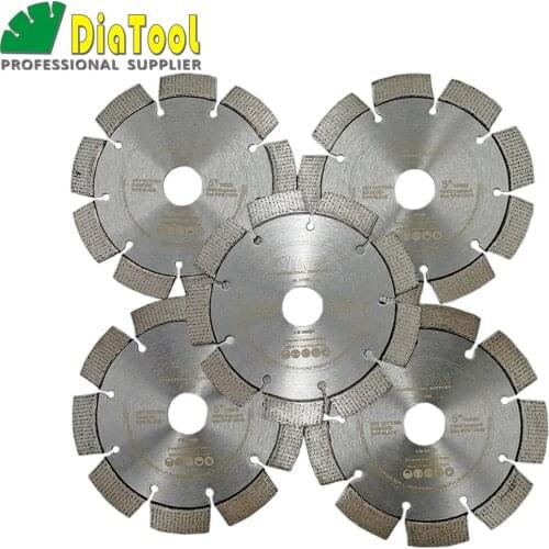 DIATOOL 5pcs 5inch Professional Laser Welded Diamond Saw Blade Arrayed Diamond hard material diamond cutting disc diamond wheel