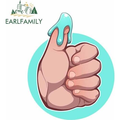 EARLFAMILY 13cm x 10.4cm For Wet Baby Hand Thumbs Up DIY Car Sticker Scratch-Proof Decal Windows Motorcycle Occlusion Scratch