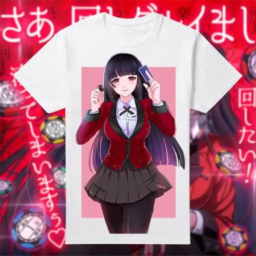 Hot Anime Kakegurui Compulsive Gambler Jabami Yumeko T shirt Men Momen T-shirts Adult Short Sleeves Summer Tees Tops cosplay