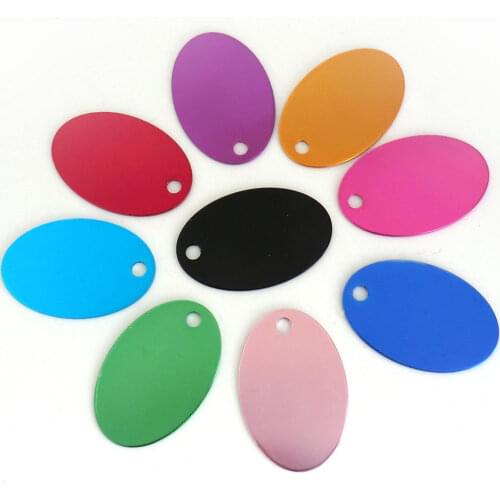 Wholesale 100Pcs Aluminum Name Dog ID Tags Customized Engraved Dog Personalized Id Tag Collar Accessories Engraving Pet Id Tags