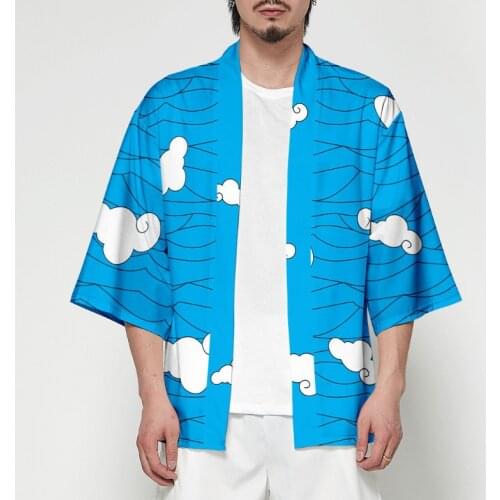 New Demon Slayer Cloak Anime Kimono Haori Yukata Streetwear Men Women Japanese Harajuku Cosplay Kimono Tees Tops Jacket Clothing