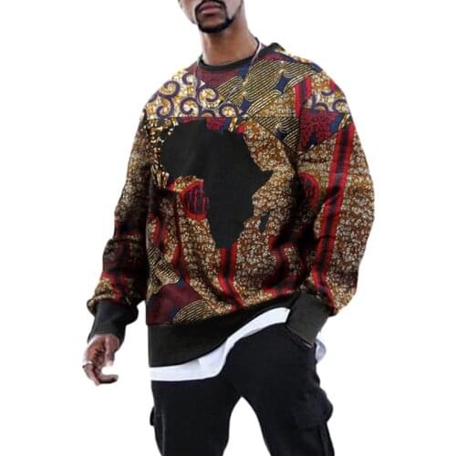 2021 Summer Fashion Style African Men Printing Long Sleeve Sweatshirts Plus Size Clothing