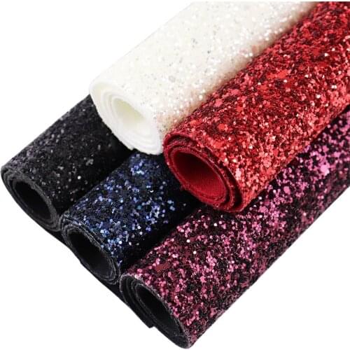 21x30cm Soft 3D Red black White Glitter Fabric Leather Sheet Faux PU Leather fabric For Bows Earring Shoes DIY craft F0041