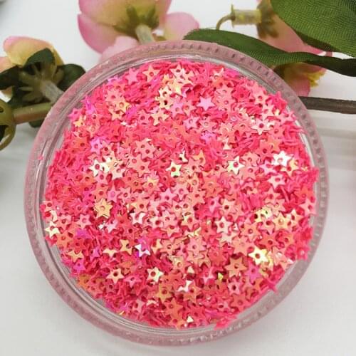 LNHOME 50g/Lot 3mm Pink AB Star Sequins Small Flake Hole Sequins PVC Paillette Loose Flat Garment Accessories Christmas Sequins