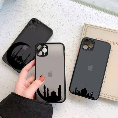 Muslim mosque Moon Phone Case For iphone 12 11 7 8 plus mini x xs xr pro max matte transparent cover