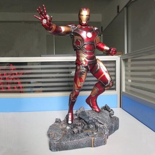 Hasbro Avengers Super Hero Iron Man Mk43 Battle Damage Ver Statue Resin Full-length Desk Decoration Collection Model Gift 50cm