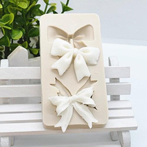 Cartoon Bows Silicone Mold For Chocolate Fondant Jelly Candy Cake Decoration Baking Tools For Cake bow-knot Resin Molds M490