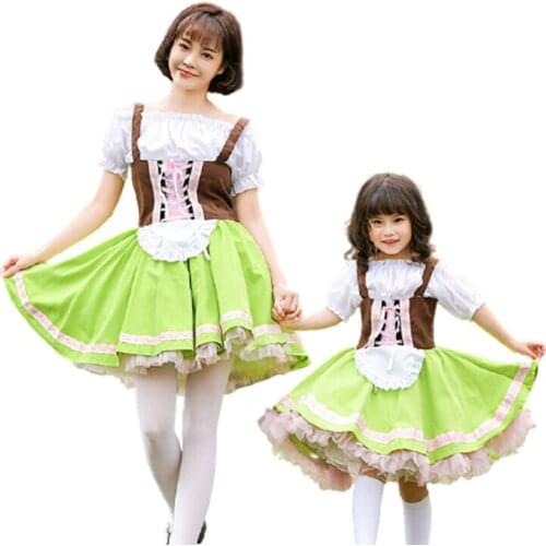 German Oktoberfest Stage Performance Costume Parent-child Outfit Indie Folk Culture and Arts Festival Dress Halloween Costume
