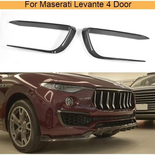 Carbon Fiber Auto Front Bumper Vents Fog Lamp Trims for Maserati Levante 4 Door 2016 2017 Car-Styling
