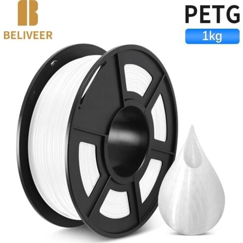 PETG Filament 3D Printer DIY Gift Material 1.75MM 1KG 3D Printing Consumable Material With Spool Industry Pieces BELIVEER 3D