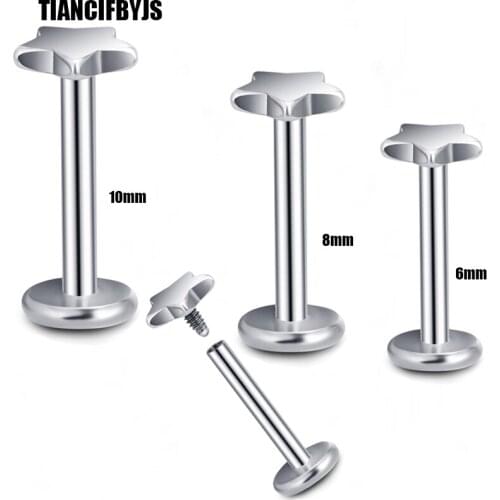 TIANCIFBYJS Ear Piercing Lip Body Jewelry 16G Surgical Steel Labret Cartilage Helix Tragus Heart Barbell Bar Ear Studs Piercing