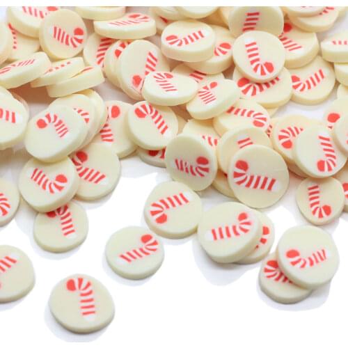 Polymer Soft Clay Christmas Candy Cane Round Slices Sprinkles for Crafts DIY Making Filling Nail Art Decoration Stickers