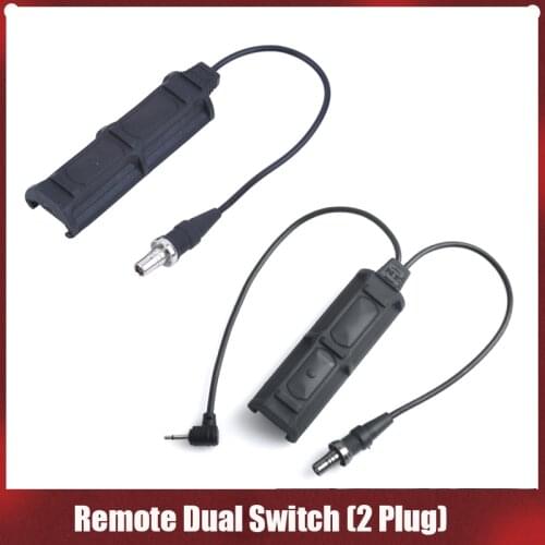 Softair PEQ Remote Dual Switch 2 Plug Military Pressure Pad Switch For PEQ M3X Tactical Airsoft Flashlight Accessories