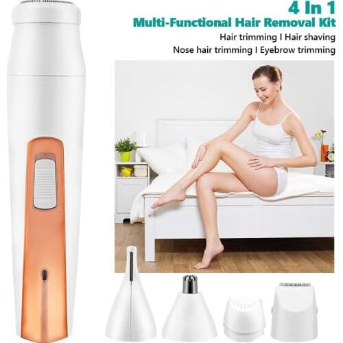 Electric Lady Shaver, 4 in 1 Hair Removal Bikini Trimmer - Wet and Dry Rechargeable Waterproof Electric Razor for Whole Body