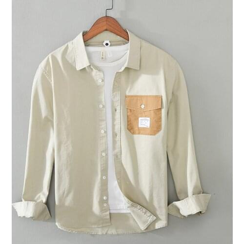 Spring new arrival long sleeve fashion shirts men casual solid shirts for men pure cotton brand men shirt designer trendy shirt