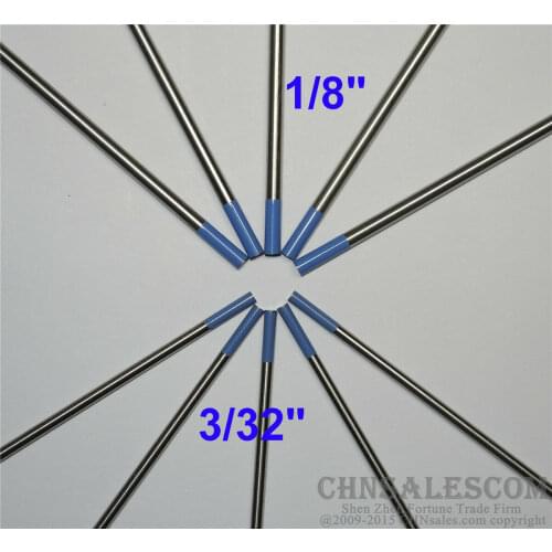 CHNsalescom 10 pcs WL20 3/32"X6" 1/8"X6" Lanthanated Tungsten Electrode Sky Blue
