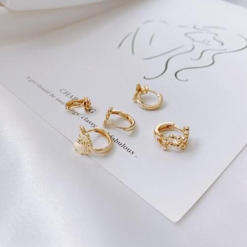 DIY jewelry accessories wholesale copper plated 18k true gold-encrusted zircon butterfly earring earring earring earrings