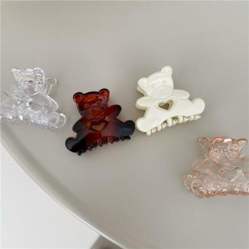 2021 Fashion Korean Kawaii Bear Hair Clip Claw Clamp for Women Girls Kids Hairpin Crab Headband Hair Accessories Headwear