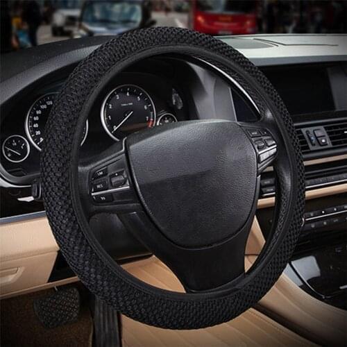 Four Seasons Car Steering Wheel Cover Breathable Sandwich Fabric Universal Steering Wheel Protector Car Styling Covers 38cm