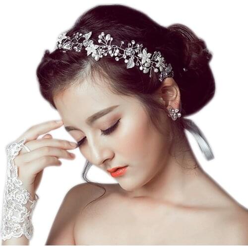 Fashion Women Lady Hair Band Rhinestone Flowers Beads Decor Wedding Bridal Headband Handmade Headdress Hairs Accessories