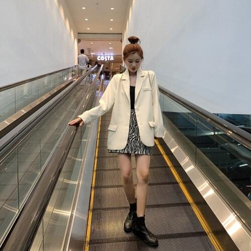 Spring Autumn Plus Size Womens Blazer Korean Fashion Long Sleeve Office suit jackets Elegant Ladies Coat Casual Loose Tops H1491