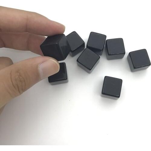 Yernea 50/100/200 Pcs High-quality 16mm Blank DIY Can Carving Children Teaching Dice Acrylic Black Opaque Blank Standard Cube