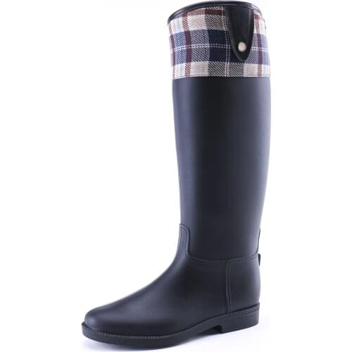 10-072 TONGPU Classical Design Womens Waterproof Long Boots with Topline Details