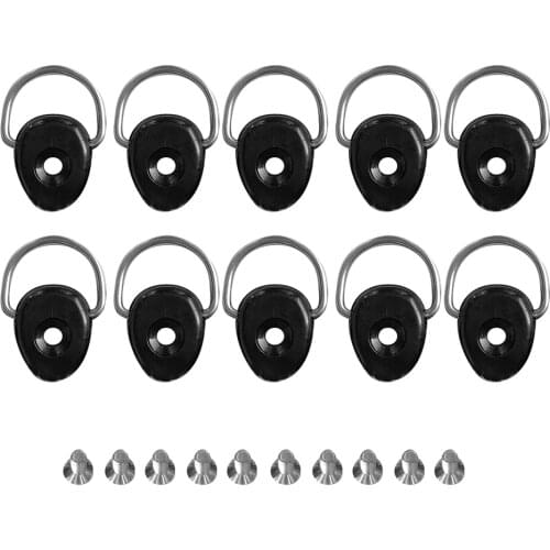 10Pcs/Set Universal Kayak D Ring Tie Down Loop & Stainless Steel Screws for Boat Deck Mount Fitting Fishing Rigging Gear Kit