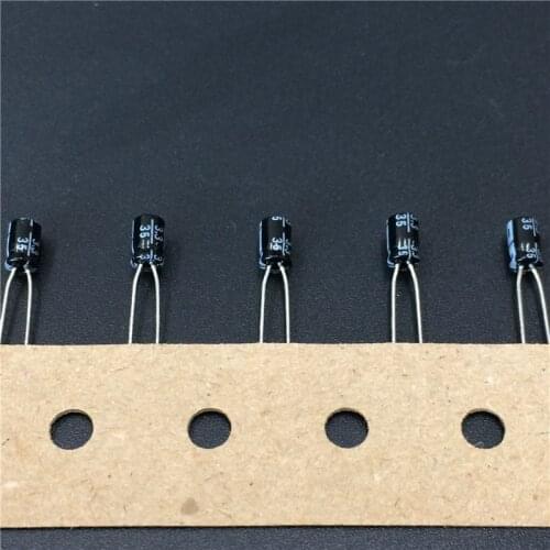 100pcs 3.3uF 35V SANYO 3x5mm Small size Low profile 35V3.3uF Aluminum Electrolytic Capacitors