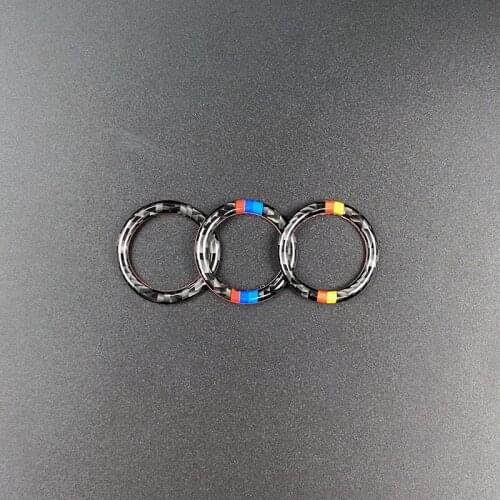 100PCs for BMW Bmwe90/E92/Old 3 Series One-Button Start Ring Carbon Fiber Stickers Car Decoration Interior Modification