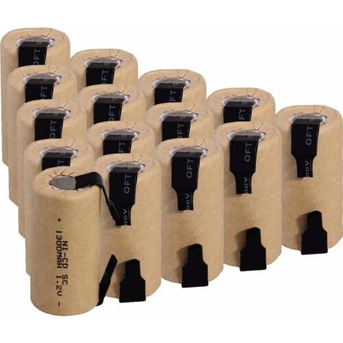 15 pcs SC 1300mah 1.2v battery NICD rechargeable batteries for makita bosch B&D Hitachi metabo dewalt for electric screwdriver