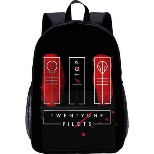 17 Inch Twenty One Pilots Bookbags School Bag for Boy and Girl Polyester High Capacity School Back Pack for Teenager