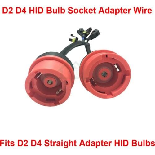 2PCS D2S D2R D2C D4S D4R D4C OEM HID Xenon Headlight Bulbs Ballast Straight Line Wire Harness Cable Adapter Holder Wiring Socket