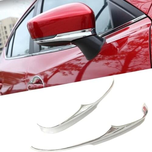 2pcs Exterior Decoration ABS Chrome Rearview Mirror Trim Car Rearview Mirror Stickers for Mazda 3 M3 Axela 2017 2018