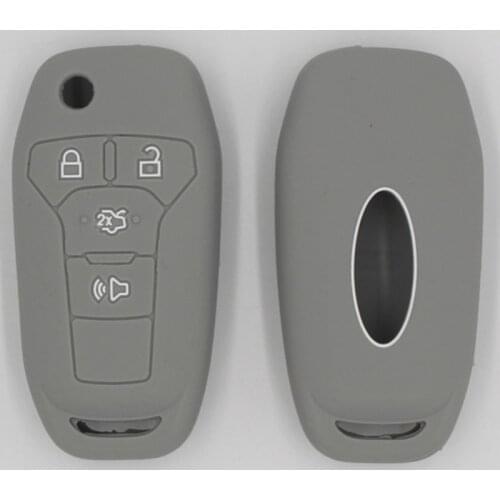 2PC Silicone Flip Remote Key Holder Keyless Fob Key Case Cover for Ford Fusion Ka Edge Explorer 2013-2017 Car Key Cover