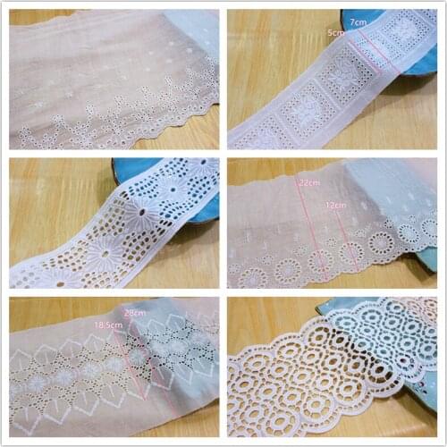 2yards Cotton Cloth Embroidery Lace Trim Accessories Dress Clothes Curtain DIY Material Lace Fabric